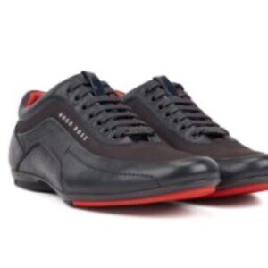 Hugo Boss Men's Black and Dark Brown Sneakers